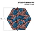 thumbnail image 2 of Honeii Tropical Leaves print Leather Coaster Set of 4, ideal for safeguarding your furniture from drinks spills and effortless cleanup-Hexagon, 2 of 6