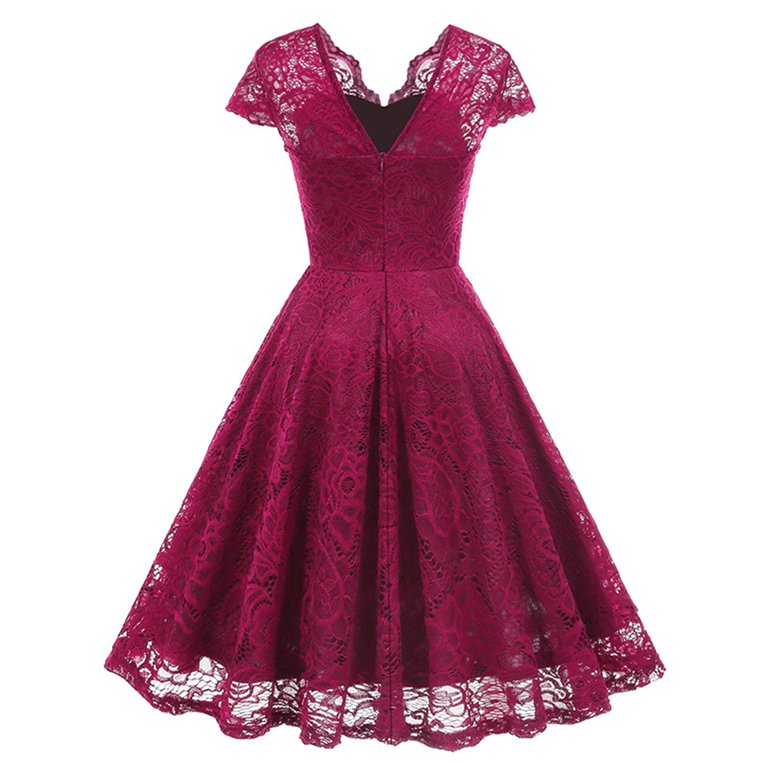 Wedding Guest Dresses for Women Elegant Floral Lace Slim Fitted Cocktail Party Midi Dress Vintage Hollow Out Sleeveless Evening Gown Rockabilly Dress - Walmart.com Wedding Guest Dresses for Women Elegant Floral Lace Slim Fitted Cocktail Party Midi Dress Vintage Hollow Out Sleeveless Evening Gown Rockabilly Dress - Walmart.com