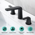 thumbnail image 2 of 8 inch 2 Handles Widespread Bathroom Faucet 3 Holes with Pop up Drain Assembly and Water Supply Lines (Black), 2 of 6