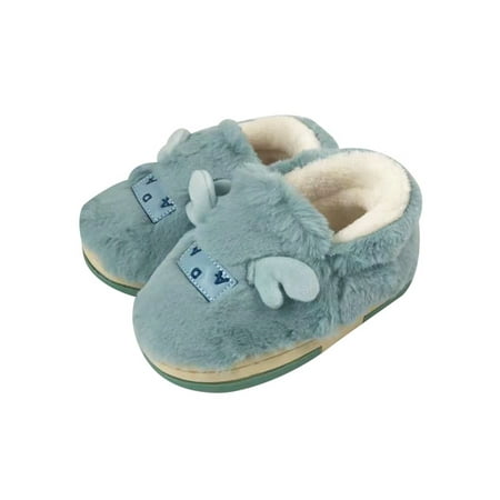 

Difumos Boys Slippers Fuzzy Plush Slipper Fluffy Home Shoes Winter Warm Lightweight House Shoe Casual Slip On Flats Style G 8C