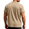 thumbnail image 3 of BUIGTTKLOP Mens T Shirts Short Sleeve Shirts Crewneck T Shirts Solid Color Tees Loose Fitted Summer Beach Top, 3 of 5