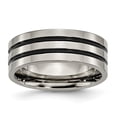 thumbnail image 1 of Bague Rainurée Plate Émaillée Titane 8mm Polie 9 Taille, 1 of 6