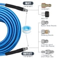 thumbnail image 2 of 100FT Sewer Jetter Hose Kit for Pressure Washer, 5800 PSI Drain Cleaner Hose with 1/4 Inch NPT Fittings, 4 Sewer Jet Nozzles, Heavy Duty Water Jetting Kit (Blue), 2 of 7