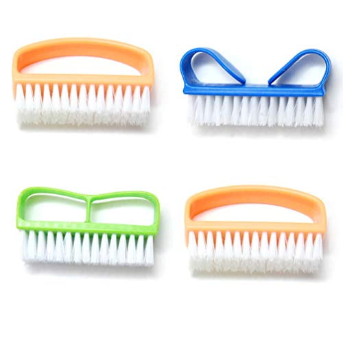 Luxxii (4 Pack) Nail Brush Handle Grip Fingernail Scrub Cleaning