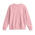 thumbnail image 6 of Eryao Oversized Pullover Sweatshirts for Women Fall Winter Lightweight Scalloped Sweatshirt Baggy V Neck Long Sleeve Solid Color Tops Pink,XXL, 6 of 7