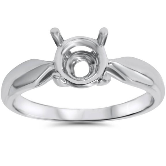 Pompeii Engagement Ring Solitaire Mounting 14K White Gold (,)