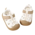 thumbnail image 2 of YMNXA Baby Toddler Girls Boys Summer Sandals Soft Sole Non Slip Closed Toe Color Block Comfortable Breathable Walking Shoes For Outdoor Activities,Khaki,2.5Y, 2 of 7