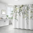 thumbnail image 1 of Cortina de baño, cortina de ducha de plantas verdes, impermeable y a prueba de moho, impresión digital 3D, partición de cortina de baño de bosque, no requiere perforación, xtl790, 180*180, 1 of 1