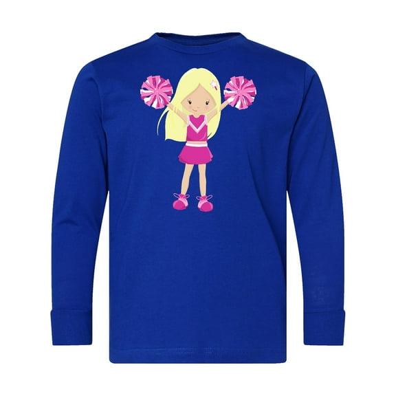Inktastic Cheerleaders, Cute Girl, Blonde Hair, Cheerleading Long Sleeve Youth T-Shirt