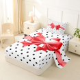 thumbnail image 2 of Erosebridal Girls Red Ribbon Bow Twin Sheet Sets 3pcs,Kids Teens Black Vintage Polka Dots Bedding,Ultra Soft Home Decor, 2 of 5
