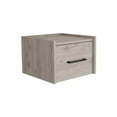 thumbnail image 2 of Boa Floating Nightstand, Wall-Mounted Single Drawer Design with Handle Light Grey, 2 of 3
