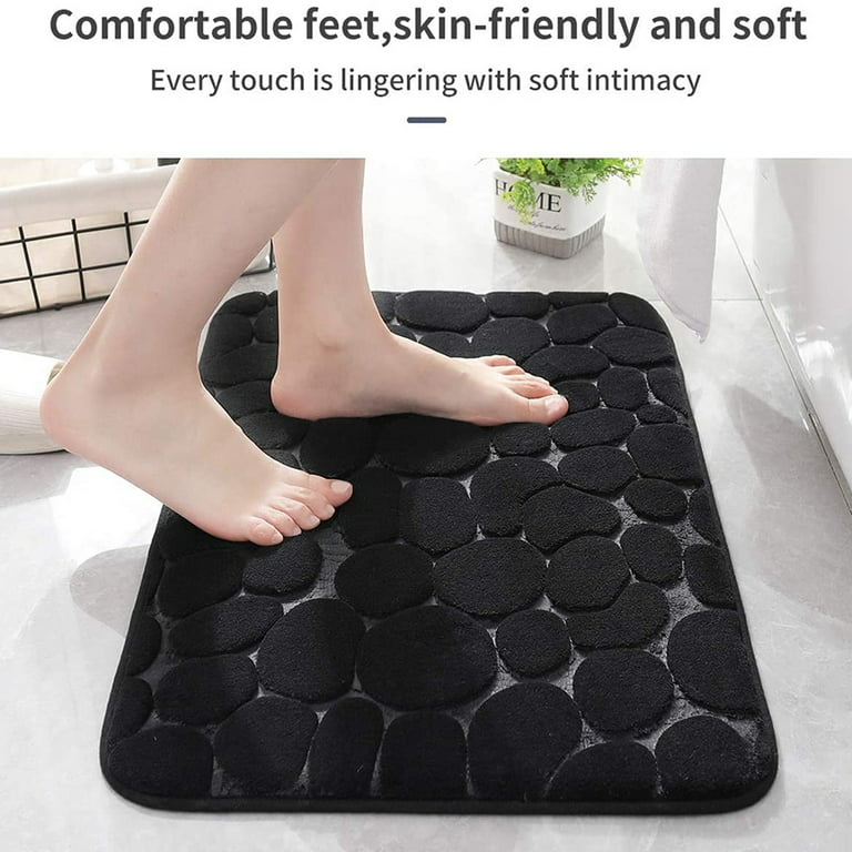 Accnicc Black Misty Forest Small Bathroom Rugs Mat Nature Tree Mountain  Bath Rug Water Absorbent Non Slip Shower Mat Memory Foam Bath Mats for