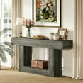 thumbnail image 2 of Fnova 63" Farmhouse Console Table, 2-Tier Wood Entryway/Sofa Table with Storage Shelf for Living Room, Hallway, Behind Couch, 2 of 19