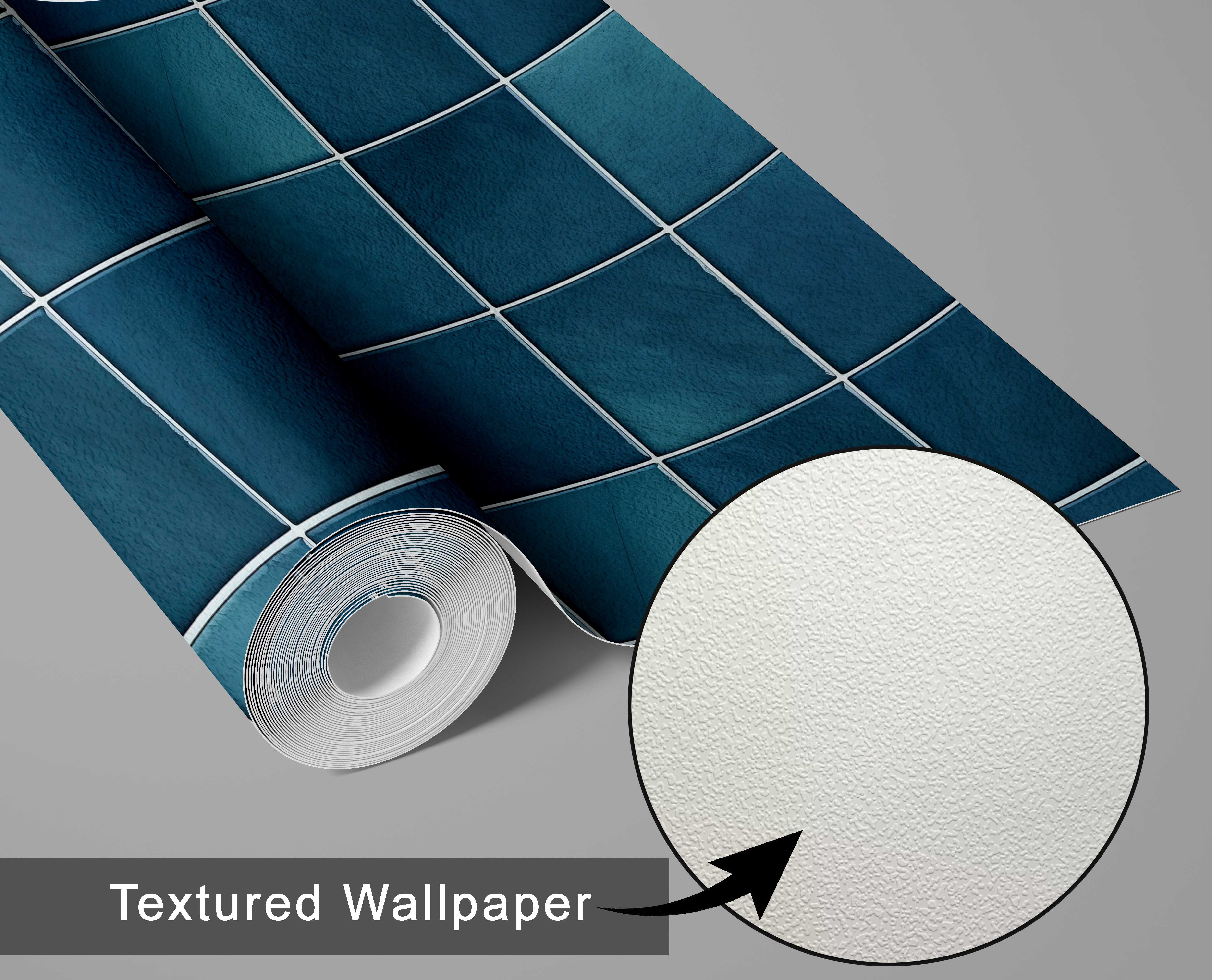 S4Sassy Mosaic Tile Pattern Wallpaper - Teal Wall Covering, 25" X 240" Self-Adhesive Textured Vinyl Wall Paper, Walls Wrap, Stylish Wallpaper For Bedroom, Closet, Office, Makeup Room