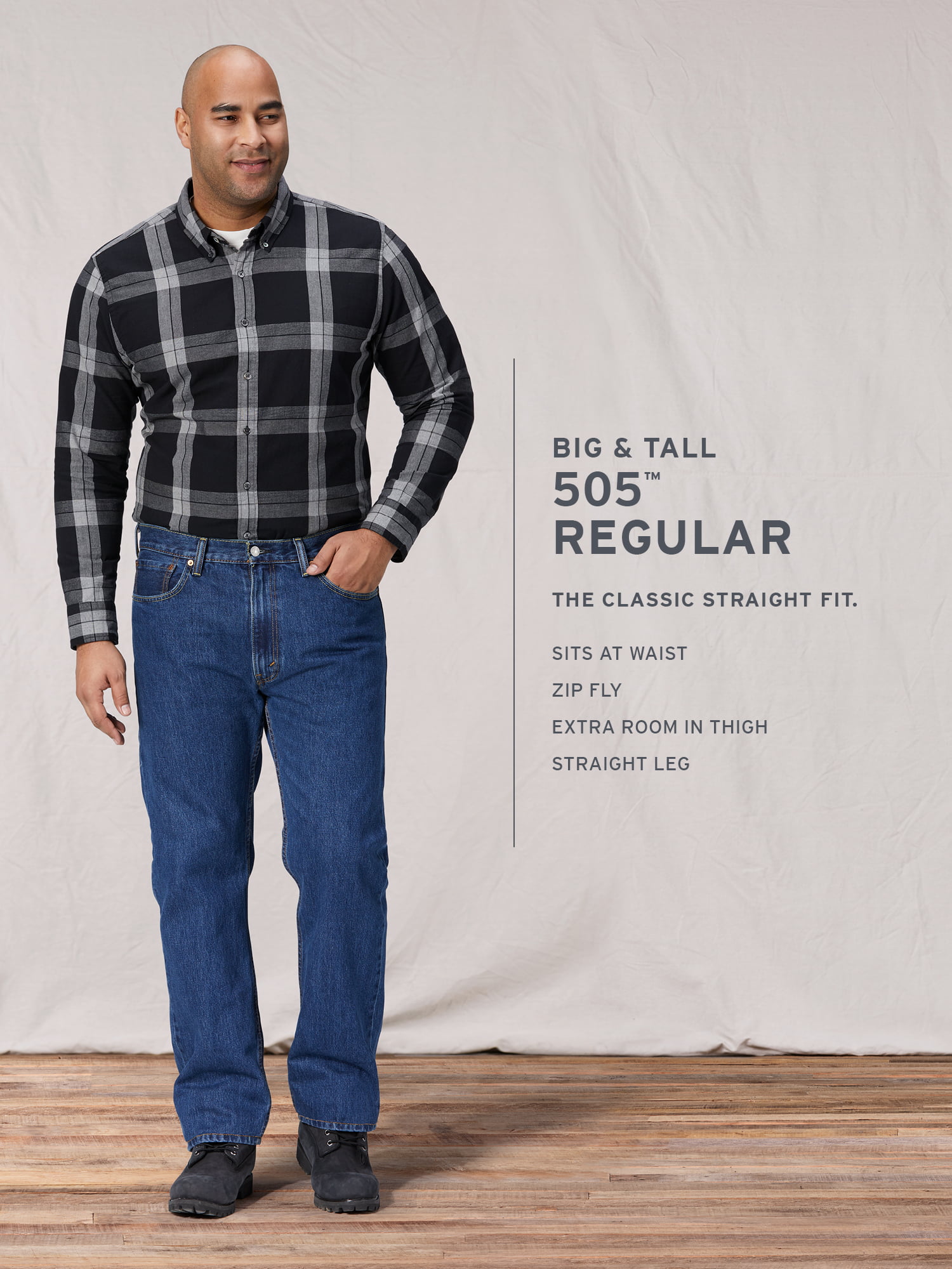 Levi's Men's Big & Tall 505 Regular Fit Jeans Walmart.com