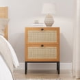 thumbnail image 5 of Brafabhome Set of 2 Rattan Nightstands with 2 Drawers, Modern Bedside Table with Large Storage for Bedroom, Accent Sofa End Tables for Living Room | Brown, 5 of 8