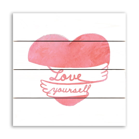 Creative Products Love Yourself Heart Hug 11.75 x 11.75 Pallet Wood Wall Art