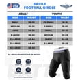 thumbnail image 7 of Exxact Sports Battle 7-Pad Youth Football Girdle with Cup Pocket, Lightweight Padded Compression Shorts with Integrated Ultra Flex Pads, Boys Girdle Football (Black, YM), 7 of 7