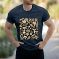 thumbnail image 2 of NAMTYQX Graphic Tees Men Slacking Short Sleeve Crewneck Light Baggy Soft Breathable Oversized Casual Pattern Mens T-Shirts Navy Size M, 2 of 5