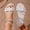 Silver, variant on YHAJDS Women's Bohemian Sandals Toe Post Floral Embellishment Elastic Strap Roman Flat Shoes Summer Vacation