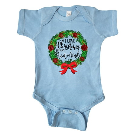 

Inktastic I Love Christmas with My Aunt and Uncle Wreath Gift Baby Boy or Baby Girl Bodysuit