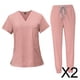 thumbnail image 1 of 2x Conjunto De Uniforme Médico Femenino, Ropa De Trabajo De Enfermera Lavable A Máquina Para Salón De Belleza, 1 of 8