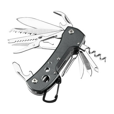 NOGIS Stainless Steel Swiss Style Army Pocket Knife Multitools 11-in-1 Multi Function with Opener Screwdrivers Saw Scissors