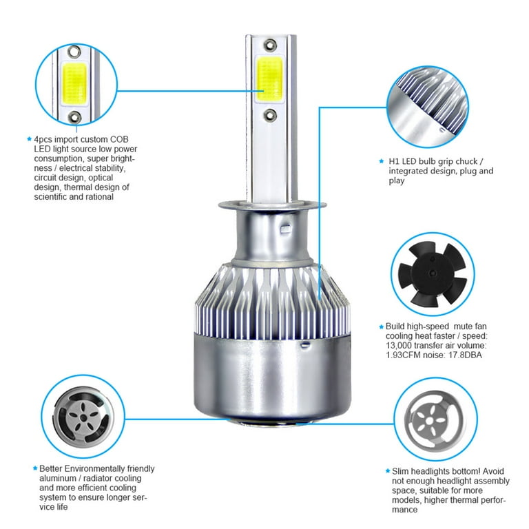 C6 Led Headlight Bulbs LED Car Lights 880 9005 9006 6000K 72W 12V