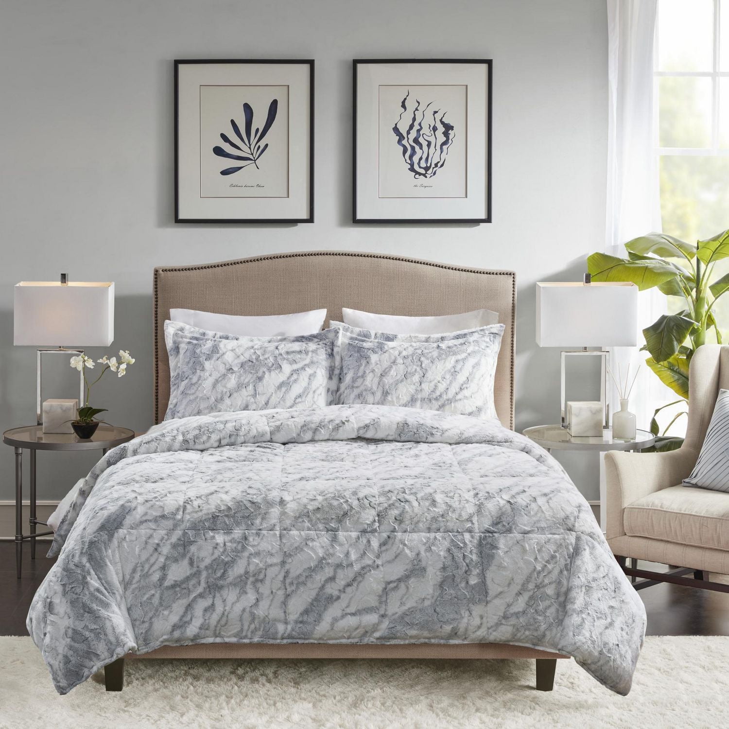 Home Essence Naomi Faux Fur Comforter Set