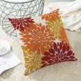 thumbnail image 4 of Fall Burnt Orange Outdoor Pillow Covers 18x18 Inch Set of 2 Red Mustard Yellow Dahlia Floral Decor Throw Pillows Modern Geometry Flower Decorative Cushion Cases for Sofa Couch Bed Decorations, 4 of 6