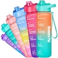 thumbnail image 1 of Venture Pal 32oz Motivational Cute Water Bottle with Time Marker & Removable Strainer, 1 of 6