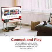 Ematic Nintendo Switch Wired Controller ، أسود + أحمر - NSWC012W