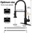 thumbnail image 6 of CZQ Kitchen Faucet with Pull Down Sprayer Brushed Nickel Commercial Spring Kitchen Sink Single Handle Pull Out Sink Faucets with Deck Plate Suit to 1 or 3 Holes, 6 of 10