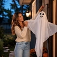 thumbnail image 7 of SLYNSHome Light Up Hanging Ghost Ornament, White Gauze Glowing Ghost Decor, Spooky Hanging Prop For Front Door Yard Porch Indoor Outdoor Halloween Holiday Party Decoration, 7 of 7