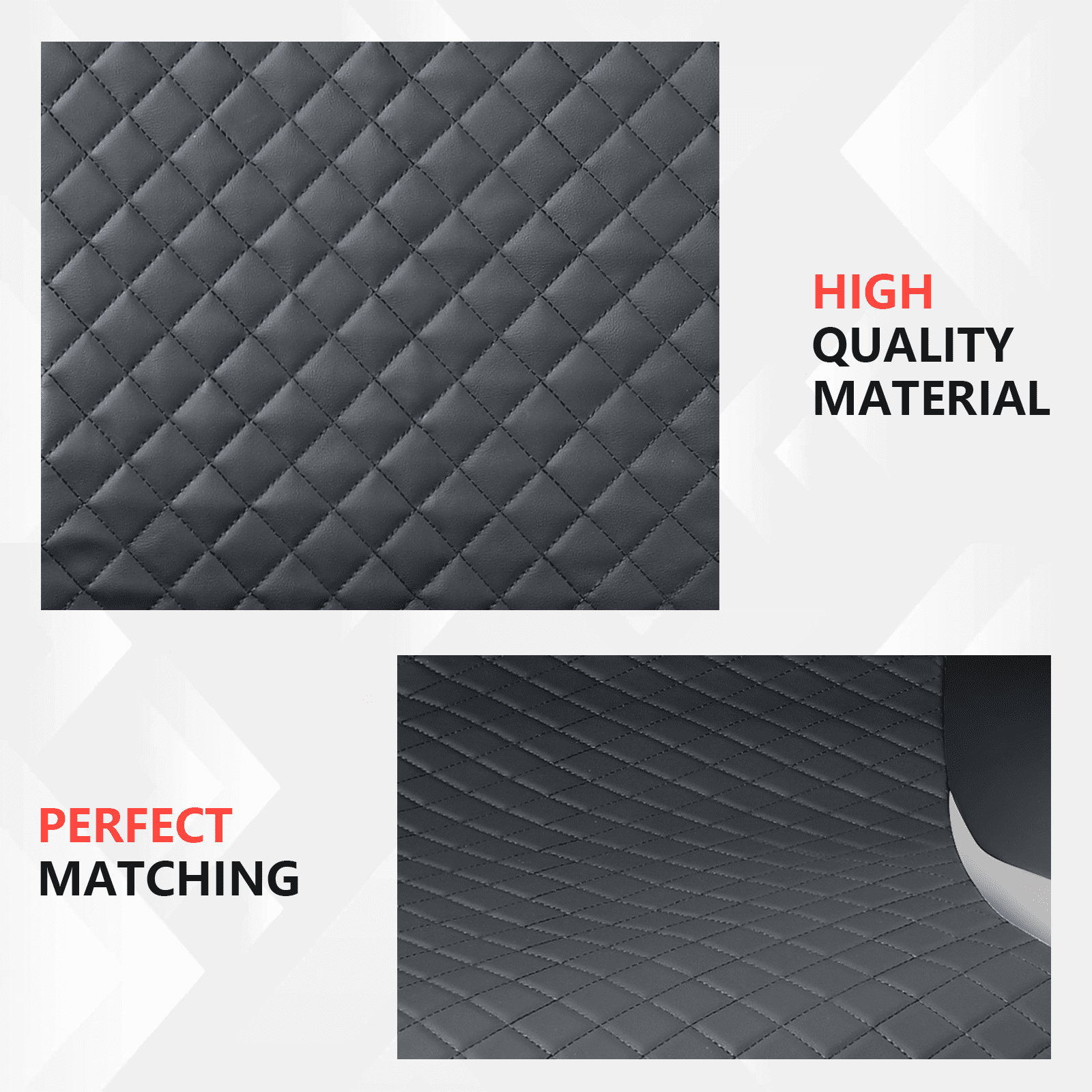 Coverado PVC&Fabric Car Seat Covers, Front Car Seat Protectors, 4 Pieces Universal Fit for Most Cars SUV Trucks, Black