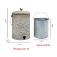 thumbnail image 2 of 2 Gal Vintage Small Step On Trash Can With Lid Liner and Handle, Farmhouse Rustic Garbage Can Watse Bin for Living Room Bathroom Office, 2 of 5