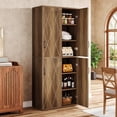 thumbnail image 2 of Tribesigns 75.39-Inch Wood Storage Cabinet, Tall Floor Cabinet with 2 Doors and 6 Shelves, 2 of 7