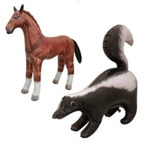 Jet Creations Inflatable Skunk Horse Stuffed Animal Plush 2 Pack, Ideal for Display Toys Party Decorations and Décor, JC-A0107