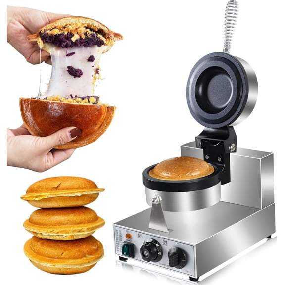 Ice Cream Burger Maker, UFO Burger Maker, Ice Cream Filling Waffle Maker, Hamburger Waffle Maker Sandwich Press Non-stick Panini press waffle machine 110V Gelato Panini Press machine