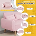 thumbnail image 3 of Sobaniilo 47" Small Modern Loveseat Sofa, Mid Century Linen Fabric 2-Seat Sofa Couch Tufted Love Seat with Back Cushions and Tapered Wood Legs for Living Room, Bedroom and Small Space (Pink), 3 of 7