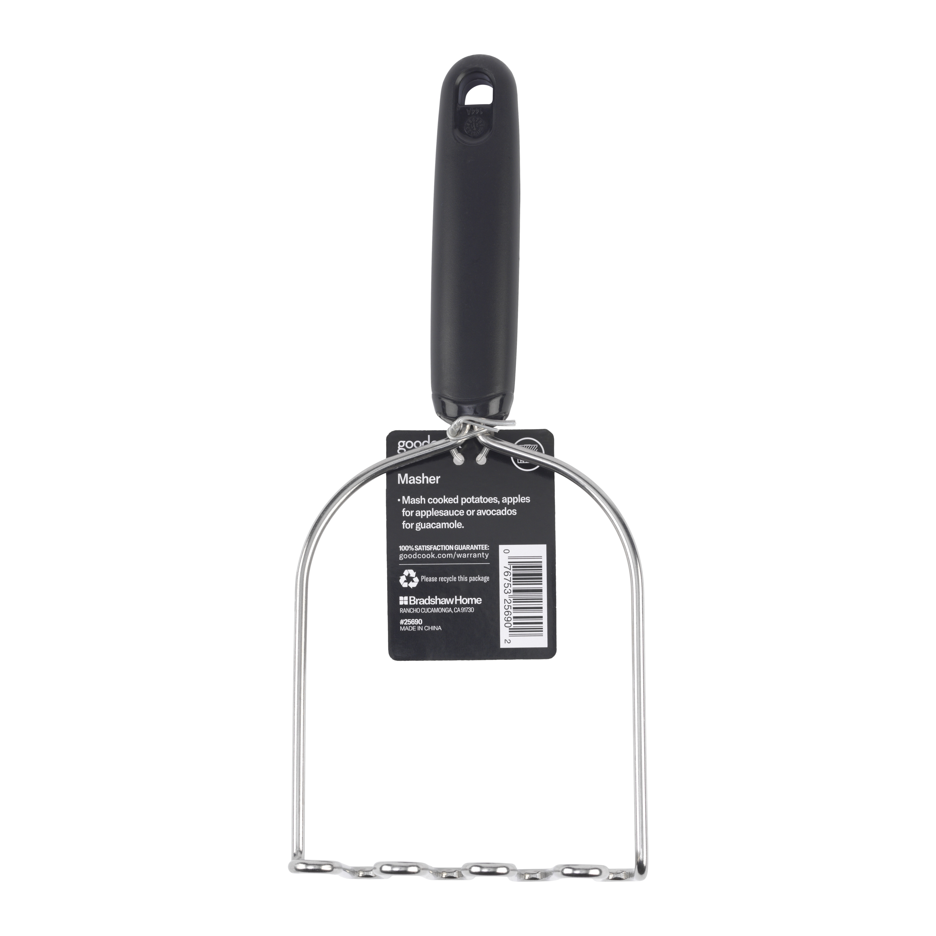 GoodCook 9.5" Stainless Steel Potato Masher and Meat Chopper Tool, Silver/Black - image 4 of 5