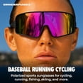 thumbnail image 3 of GRINDERPUNCH Polarized Sports Sunglasses Men Women Cycling Mountain Biking Baseball Hiking Softball Ski Running Glasses - Purple, 3 of 6