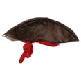 thumbnail image 4 of PMU Caribbean Pirate Costume Tri-Corner Distressed Brown Hat - Costume Accessory, Pack of 1, 4 of 5