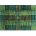 thumbnail image 1 of Ahgly Company Indoor Rectangle Checkered Turquoise Blue Modern Area Rugs, 2' x 5', 1 of 4