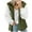 Olive Green, variant on IROINNID Shearling Vest for Women Fall and Winter Solid Plush Drawstring Hood Zipper Vest,Olive Green