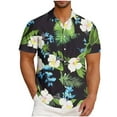 thumbnail image 2 of ZRGHAOYLQ Hawaiian Shirt for Men Short Sleeve Casual Button Down Tshirts Plus Size Lapel Collar T Shirt Tropical Vacation Holiday Shirts Beach Summer Floral Graphic Tees, 2 of 6