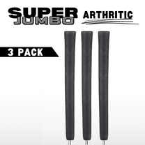 Majek Golf Club Grips- Super Jumbo Arthritic Extra Large Tour 360 Degree Black - NO LOGO - Round .600 Extra Large XL XXL Great for Tall Golfers with Big Hands - Premium Rubber Golf Grip - 3 Pack