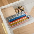 thumbnail image 6 of Martha Stewart Brody Clear Plastic Storage Organizer Bins with Light Natural Paulownia Wood Lids for Home Office, Kitchen, or Bathroom, SM-x2/MED-x1, 6 of 10