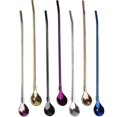 thumbnail image 3 of Drinking Straws Spoons Stainless Steel Straws With Spoons Set Of 4 Tubes Spoons, 3 of 5