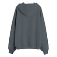 thumbnail image 4 of CUZIBR Girls Zip Up Hooded Sweatshirt Solid Color Casual Loose Fit Outerwear With Pockets Hoodie Jacket For Kids Basic Fall Lightweight Comfortable Daily Wear,Dark Gray,8-9 Years, 4 of 5